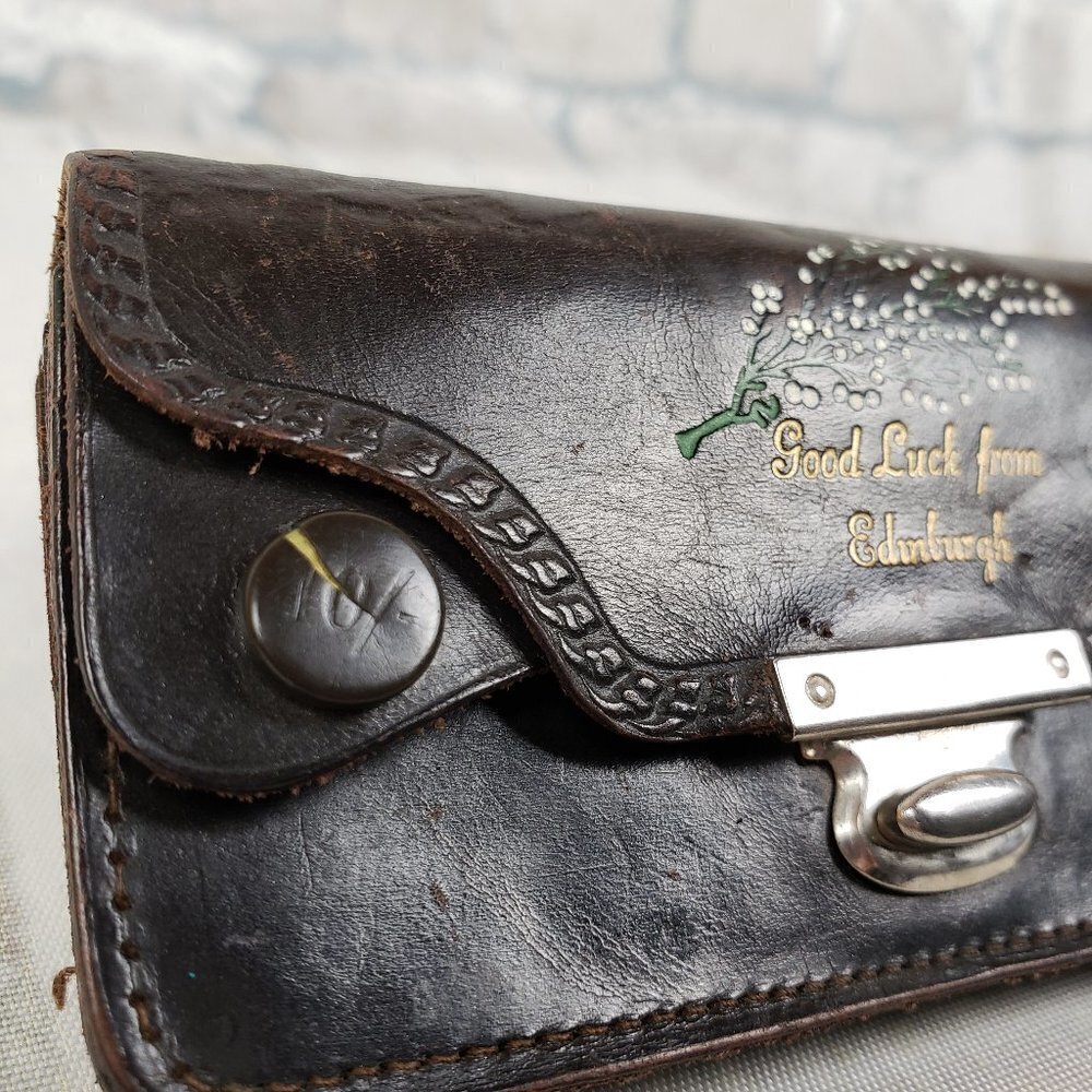 Victorian  Miniature Coin Purse Edinburgh Leather - Picture 5 of 10